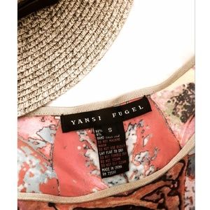 Yansi Fugel Abstract Leaf Print Tank Top